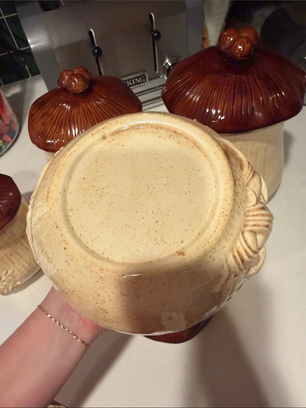 Vintage Arnels Mushroom Canister Set | 1970s Ceramic Merry Mushrooms Kitchen